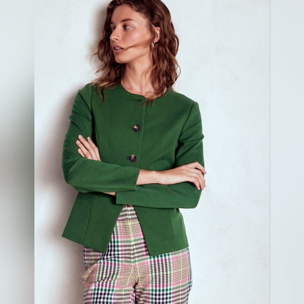 Nwt! Hampstead Ponte Twill Blazer Hunter Green Size 10